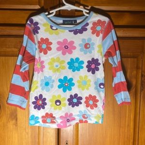 Mini Boden Girls Colorful Flower Shirt